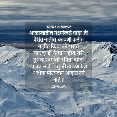 Picture 04 - मत्तय 6:26 MARIRV - आकाशातील - Bible Verse Picture