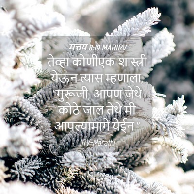 Picture 04 - मत्तय 8:19 MARIRV - तेव्हा कोणीएक - Bible Verse Picture