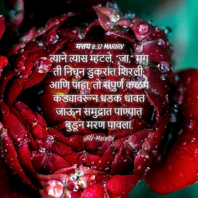 Picture 04 - मत्तय 8:32 MARIRV - त्याने त्यास - Bible Verse Picture