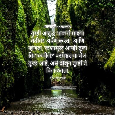 Picture 04 - मलाखी 1:7 MARIRV - तुम्ही अशुद्ध - Bible Verse Picture