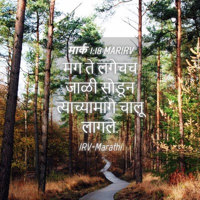 Picture 04 - मार्क 1:18 MARIRV - मग ते लगेचच जाळी - Bible Verse Picture