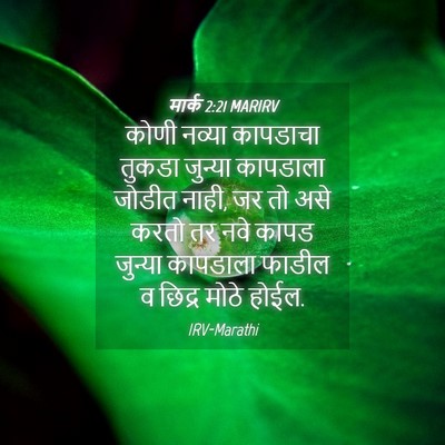 Picture 04 - मार्क 2:21 MARIRV - कोणी नव्या - Bible Verse Picture