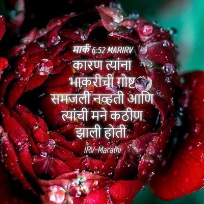 Picture 04 - मार्क 6:52 MARIRV - कारण त्यांना - Bible Verse Picture