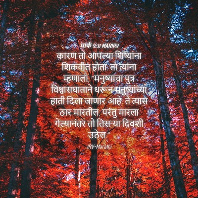 Picture 04 - मार्क 9:31 MARIRV - कारण तो आपल्या - Bible Verse Picture