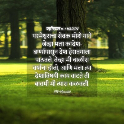 Picture 04 - यहोशवा 14:7 MARIRV - परमेश्वराचा सेवक - Bible Verse Picture