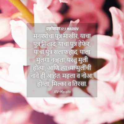Picture 04 - यहोशवा 17:3 MARIRV - मनश्शेचा पुत्र - Bible Verse Picture