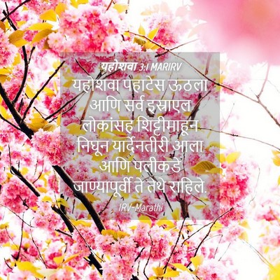 Picture 04 - यहोशवा 3:1 MARIRV - यहोशवा पहाटेस - Bible Verse Picture