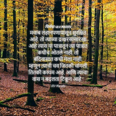 Picture 04 - यिर्मया 48:11 MARIRV - मवाब लहानपणापासून - Bible Verse Picture