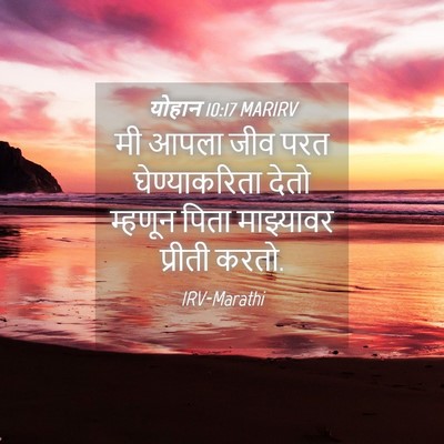 Picture 04 - योहान 10:17 MARIRV - मी आपला जीव परत - Bible Verse Picture