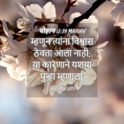 Picture 04 - योहान 12:39 MARIRV - म्हणून त्यांना - Bible Verse Picture
