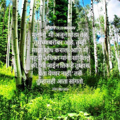 Picture 04 - योहान 13:33 MARIRV - मुलांनो, मी अजून - Bible Verse Picture