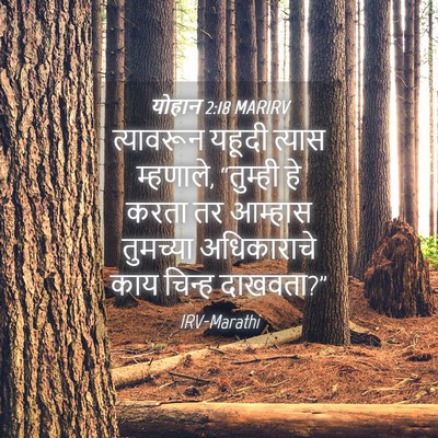 Picture 04 - योहान 2:18 MARIRV - त्यावरून यहूदी - Bible Verse Picture