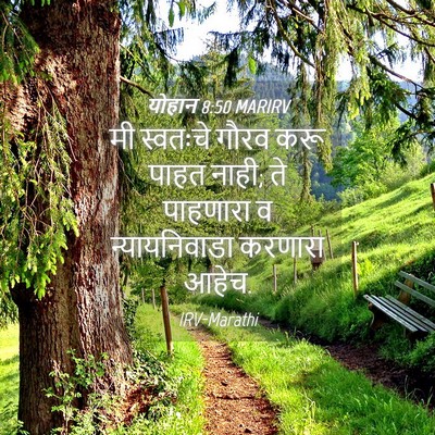 Picture 04 - योहान 8:50 MARIRV - मी स्वतःचे गौरव - Bible Verse Picture