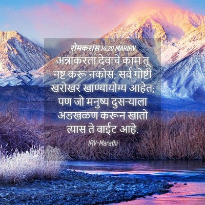 Picture 04 - रोमकरांस 14:20 MARIRV - अन्नाकरता देवाचे - Bible Verse Picture