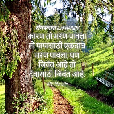 Picture 04 - रोमकरांस 6:10 MARIRV - कारण तो मरण पावला - Bible Verse Picture