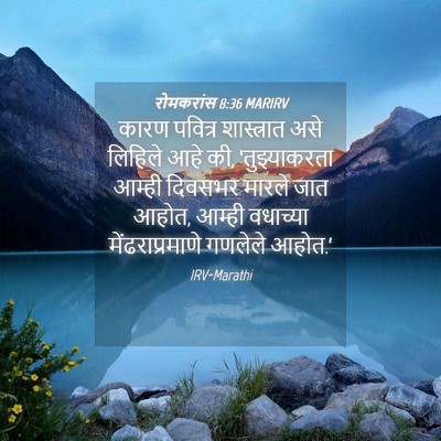 Picture 04 - रोमकरांस 8:36 MARIRV - कारण पवित्र - Bible Verse Picture