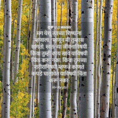 Picture 04 - लूक 12:22 MARIRV - मग येशू त्याच्या - Bible Verse Picture