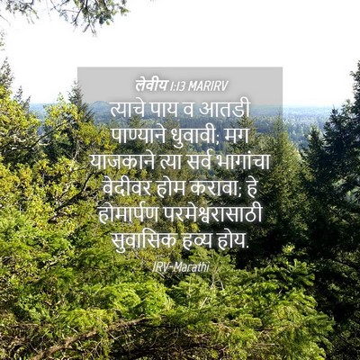 Picture 04 - लेवीय 1:13 MARIRV - त्याचे पाय व आतडी - Bible Verse Picture
