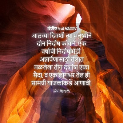 Picture 04 - लेवीय 14:10 MARIRV - आठव्या दिवशी त्या - Bible Verse Picture