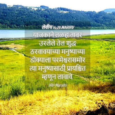 Picture 04 - लेवीय 14:29 MARIRV - याजकाने तळहातावर - Bible Verse Picture