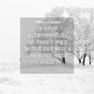 Picture 04 - लेवीय 14:49 MARIRV - त्या घराच्या - Bible Verse Picture