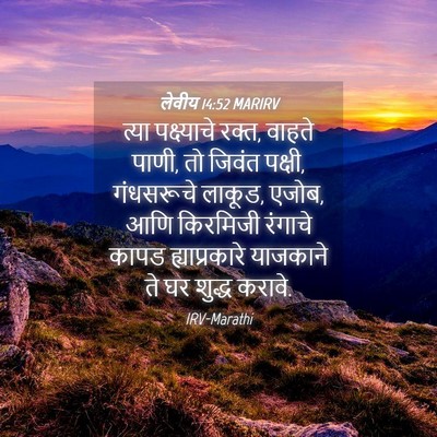 Picture 04 - लेवीय 14:52 MARIRV - त्या पक्ष्याचे - Bible Verse Picture