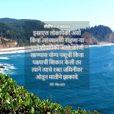 Picture 04 - लेवीय 17:13 MARIRV - इस्राएल लोकांपैकी - Bible Verse Picture