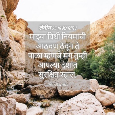 Picture 04 - लेवीय 25:18 MARIRV - माझ्या विधी - Bible Verse Picture