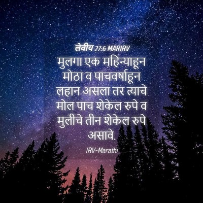 Picture 04 - लेवीय 27:6 MARIRV - मुलगा एक - Bible Verse Picture
