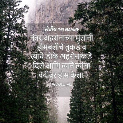 Picture 04 - लेवीय 9:13 MARIRV - नंतर अहरोनाच्या - Bible Verse Picture