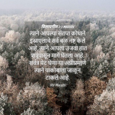 Picture 04 - विलापगीत 2:3 MARIRV - त्याने आपल्या - Bible Verse Picture