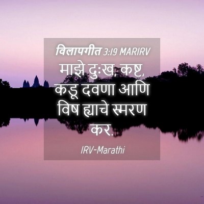 Picture 04 - विलापगीत 3:19 MARIRV - माझे दुःख, कष्ट, - Bible Verse Picture