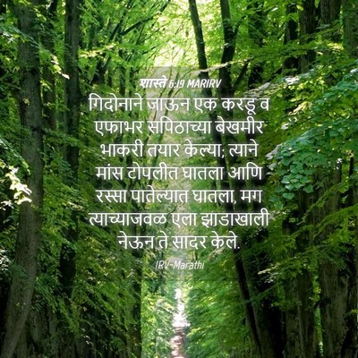 Picture 04 - शास्ते 6:19 MARIRV - गिदोनाने जाऊन एक - Bible Verse Picture