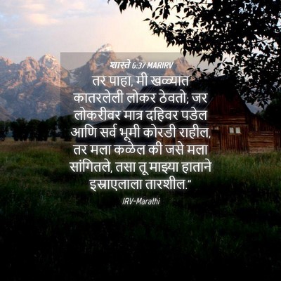Picture 04 - शास्ते 6:37 MARIRV - तर पाहा, मी खळ्यात - Bible Verse Picture