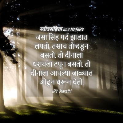 Picture 04 - स्तोत्रसंहिता 10:9 MARIRV - जसा सिंह गर्द - Bible Verse Picture