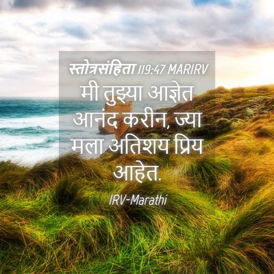 Picture 04 - स्तोत्रसंहिता 119:47 MARIRV - मी तुझ्या आज्ञेत - Bible Verse Picture