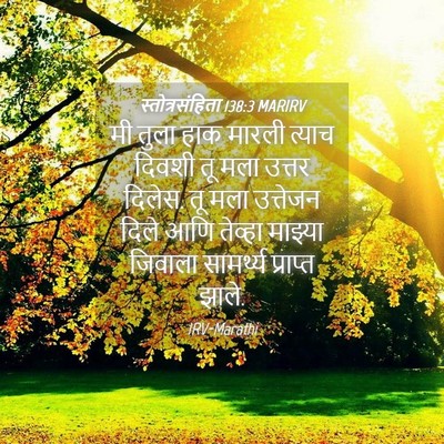 Picture 04 - स्तोत्रसंहिता 138:3 MARIRV - मी तुला हाक मारली - Bible Verse Picture
