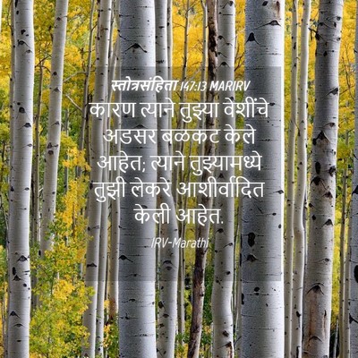 Picture 04 - स्तोत्रसंहिता 147:13 MARIRV - कारण त्याने - Bible Verse Picture