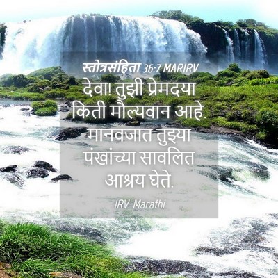 Picture 04 - स्तोत्रसंहिता 36:7 MARIRV - देवा! तुझी - Bible Verse Picture