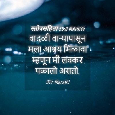 Picture 04 - स्तोत्रसंहिता 55:8 MARIRV - वादळी वाऱ्यापासून - Bible Verse Picture