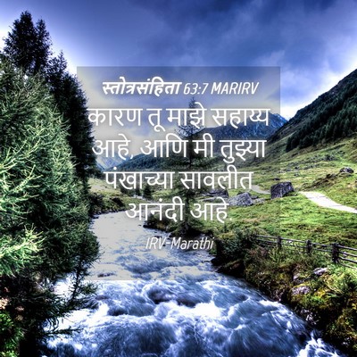 Picture 04 - स्तोत्रसंहिता 63:7 MARIRV - कारण तू माझे - Bible Verse Picture