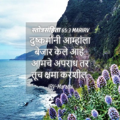 Picture 04 - स्तोत्रसंहिता 65:3 MARIRV - दुष्कर्मांनी - Bible Verse Picture