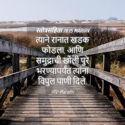 Picture 04 - स्तोत्रसंहिता 78:15 MARIRV - त्याने रानात खडक - Bible Verse Picture