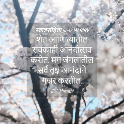 Picture 04 - स्तोत्रसंहिता 96:12 MARIRV - शेत आणि त्यातील - Bible Verse Picture