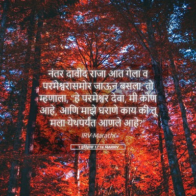 Picture 05 - 1 इतिहास 17:16 MARIRV - नंतर दावीद राजा आत - Bible Verse Picture