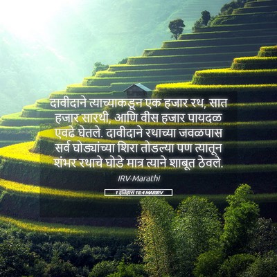 Picture 05 - 1 इतिहास 18:4 MARIRV - दावीदाने - Bible Verse Picture