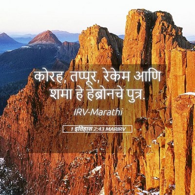 Picture 05 - 1 इतिहास 2:43 MARIRV - कोरह, तप्पूर, रेकेम - Bible Verse Picture