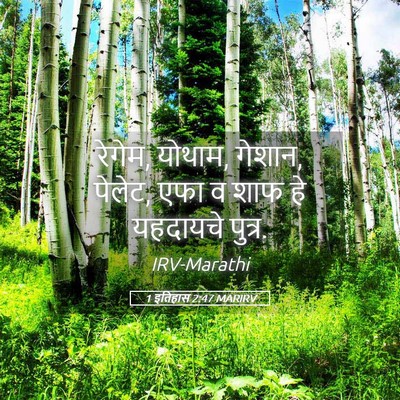 Picture 05 - 1 इतिहास 2:47 MARIRV - रेगेम, योथाम, - Bible Verse Picture
