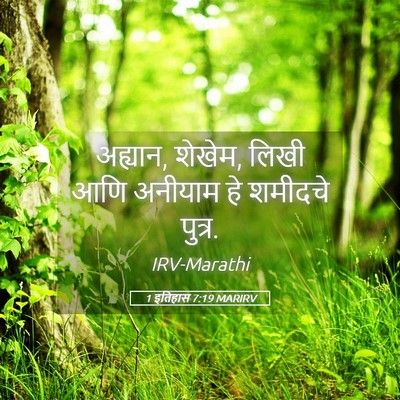 Picture 05 - 1 इतिहास 7:19 MARIRV - अह्यान, शेखेम, लिखी - Bible Verse Picture