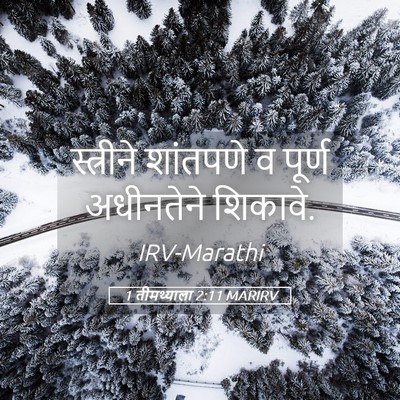 Picture 05 - 1 तीमथ्याला 2:11 MARIRV - स्त्रीने शांतपणे - Bible Verse Picture